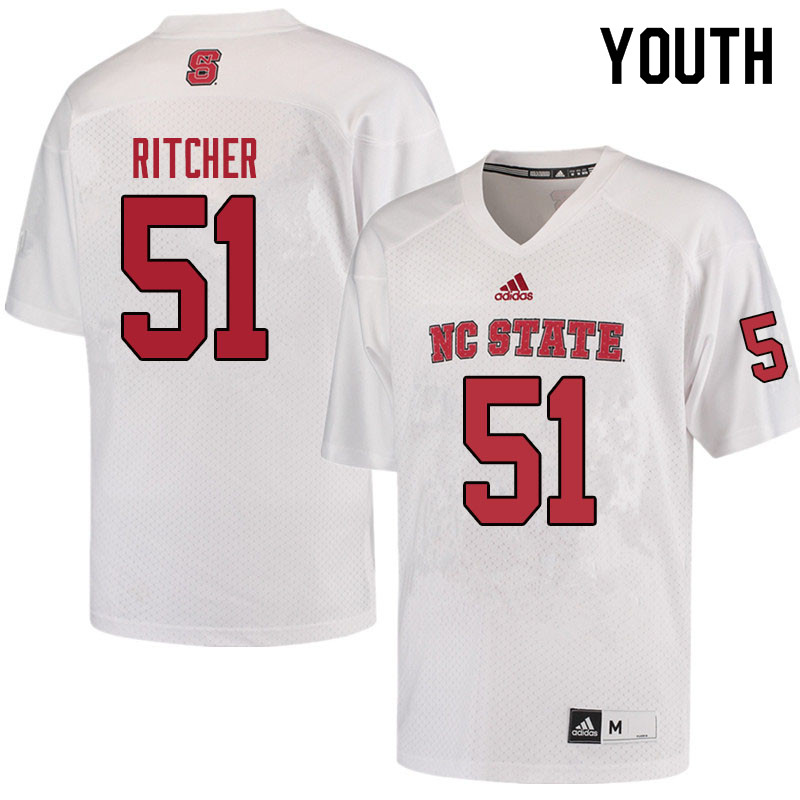 Youth #51 Jim Ritcher NC State Wolfpack College Football Jerseys Sale-Red - Click Image to Close